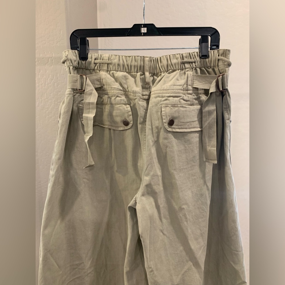 Free People Julien Wide Leg Chino Trousers size Large - Picture 9 of 14